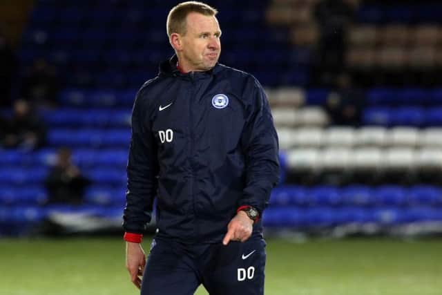 Posh caretaker-boss David Oldfield before the win over Walsall. Photo: Joe Dent/theposh.com.
