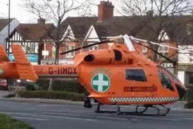 The Magpas air ambulance at the Morrisons car park. Photo: Sharon Thompson