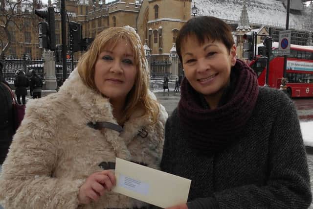 Julie Howell (left) with Caroline Lucas