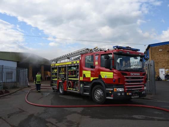 Fire crews at the Lattersey Hill Industrial Estate