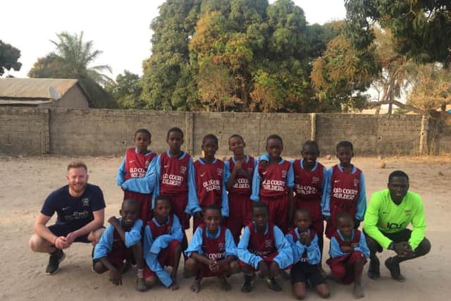 Richard Stainsby with the children in Gambia