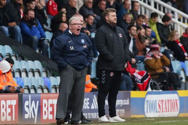 Posh manager Steve Evans during the win over Charlton last weekend.
