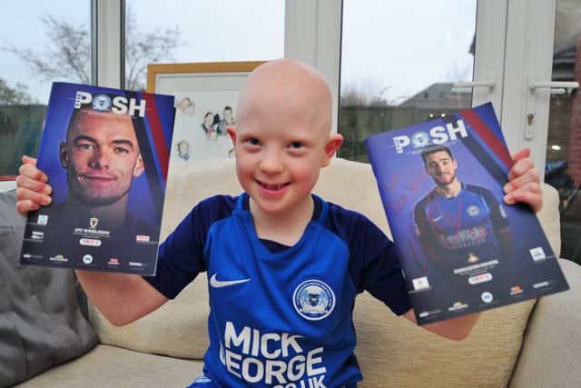 Posh fan Louis King (9) at home at Crowland EMN-181203-231959009