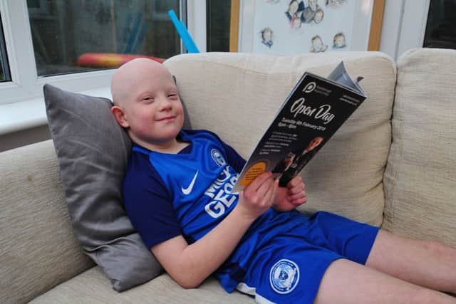 Posh fan Louis King (9) at home at Crowland EMN-181203-231937009