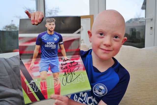 Posh fan Louis King (9) at home at Crowland EMN-181203-231948009