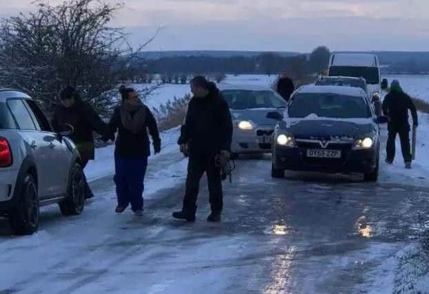 Long delays on South Fen Road caused by the A15 closure. Photo: Sheila Curtis