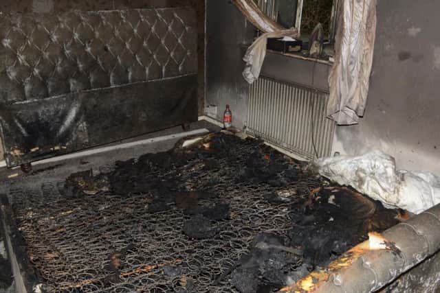 The scene of the fire.