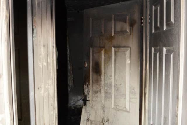 The scene of the fire.