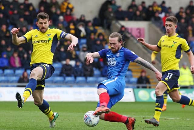 Posh striker Jack Marriott in action at Oxford. Photo: Joe Dent/theposh.com.