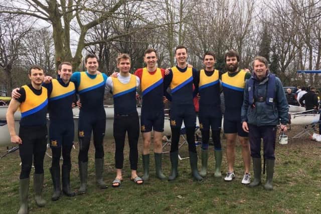 The Peterborough mens C eight which raced in the Thames Head..