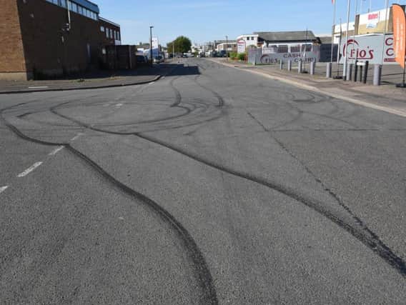 Tyre marks left in the road in 2015