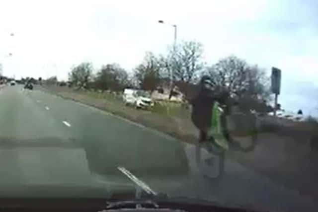 The incident captured on dashcam