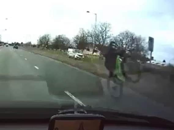 The incident captured on dashcam