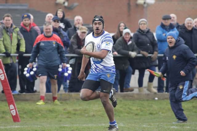 Vaha Halaifanua scores the Lions second try. Picture: Mick Sutterby