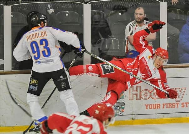 PLay off action from Phantoms v Swindon at Planet Ice. Photo: David Lowndes.