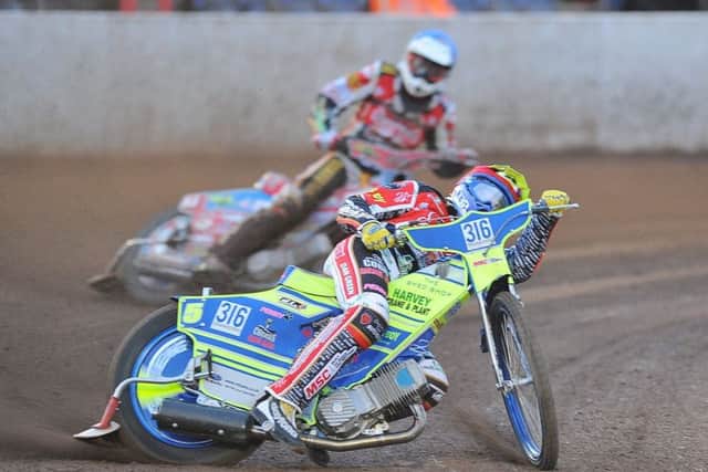 Ulrich Ostergaard is well out in front for Panthers in heat four against Lakeside. Photo: David Lowndes.