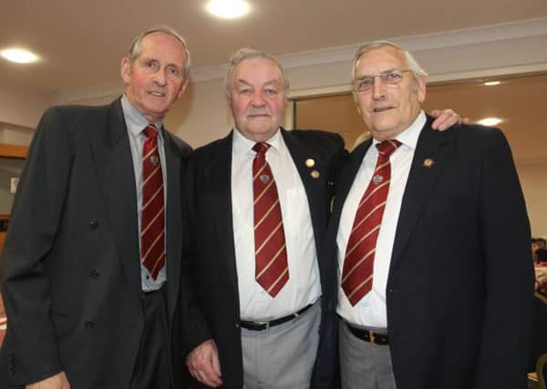 Maurice Starkey (centre) with Tony Nash (left) and Jack Hindle (right) in 2012. Picture: RWT Photography