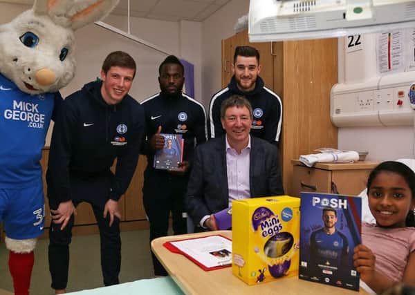 Peter Burrow, Conor O'Malley, Junior Morias, Jason Neale and Jack Baldwin delivering Easter eggs