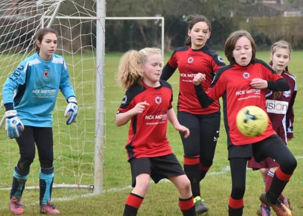 Girls football at Netherton.
