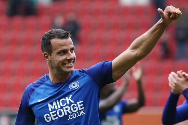 Posh defender Steven Taylor is all smiles after the 1-1 draw at Rotherham. Photo: Joe Dent/theposh.com.