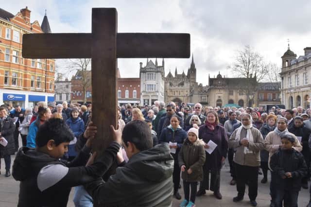 Good Friday Walk of Witness parade and service at Cathedral Square EMN-180330-155328009