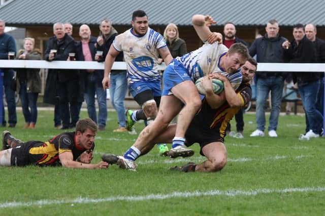 Tom Gulland races in for the second Lions try. Picture: Mick Sutterby.