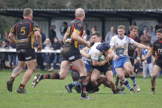Vaha Halaifanua in possession for the Lions. Picture: Mick SUtterby