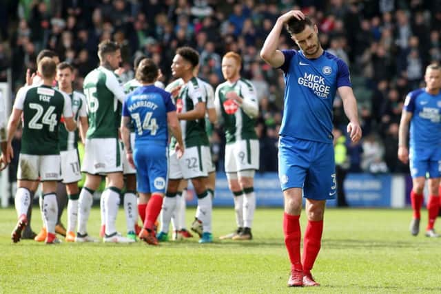 Andrew Hughes of Peterborough United cuts a dejected figure at full-time - Mandatory by-line: Joe Dent/JMP - 07/04/2018 - FOOTBALL - Home Park - Plymouth, England - Plymouth Argyle v Peterborough United - Sky Bet League One