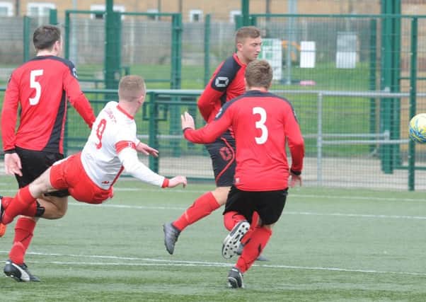 Action from the PFA Senior Cup semi-final between Netherton and Peterborough  Polonia FC. Picture: David Lowndes