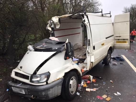 The scene of the crash on Sunday. Picture: Cambridgeshire Fire and Rescue