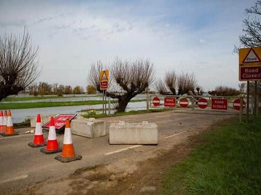 The B1040 remains closed at North Bank. Photo: Terry Harris