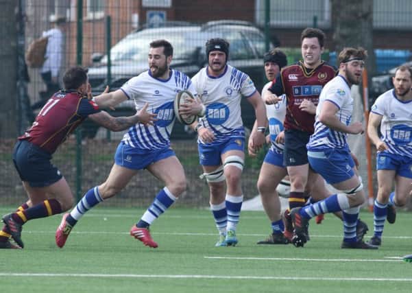 Ben Young pictured on his way to the try-line for the Lions at Bournville. Picture: Mick Sutterby