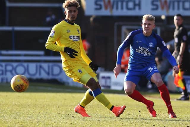 Posh youngster Lewis Freestone in action.