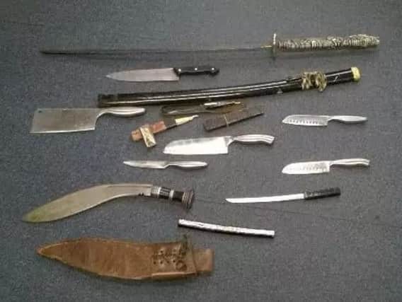 A selection of knives seized recently by Cambridgeshire Police