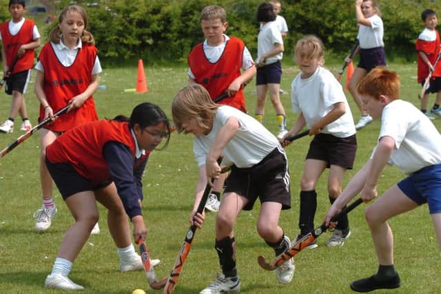 Mini hockey action