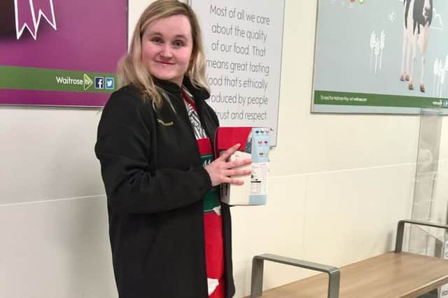 Peterborough Regional College is looking for backing for its supported imternship programme. One of last year's students, Tate Pickstone working at Waitrose.