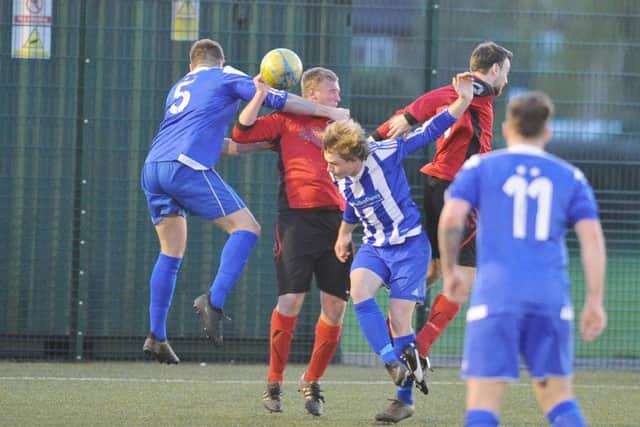 Action from last night's big game between Netherton and Moulton Harrox at The Grange. Picture: David Lowndes