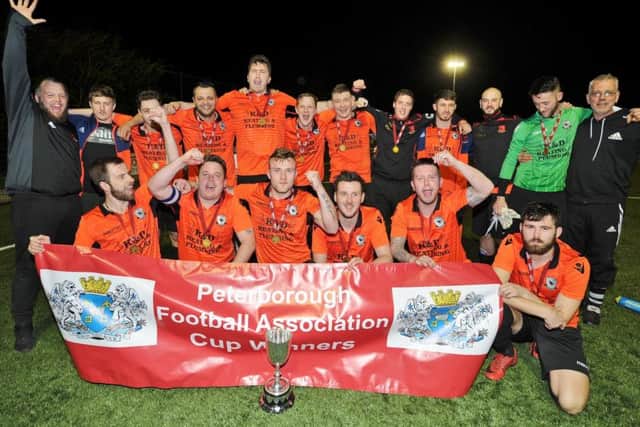 Brotherhood Sports celebrate their PFA Cup win. Picture: David Lowndes