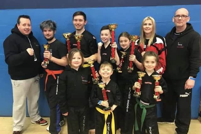 The Hicks Karate School members who took part in the Northants Cup competition in Northampton. They are from the left, back, Andrew Hicks, Kye Prior, Aaron Dickerson, Aaron Leonard, Lucy Hicks, Atlanta Hickman, David Prior, front, Sophie Hicks, Joshua Leonard and Sophie Doyle.