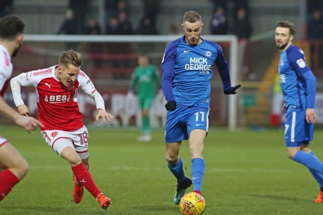Action from the Fleetwood Town v Posh game in December.