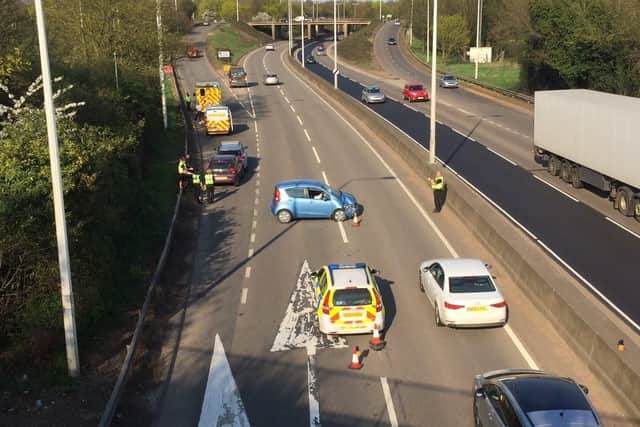 The scene of the crash on the A47 in Peterborough. Photo: Craig Campbell
