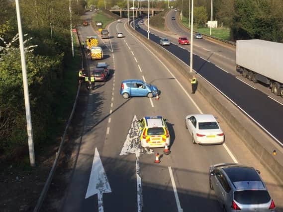 The scene of the crash on the A47 in Peterborough. Photo: Craig Campbell