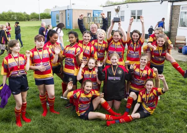 Borough Under 13 girls celebrate another tournament success.