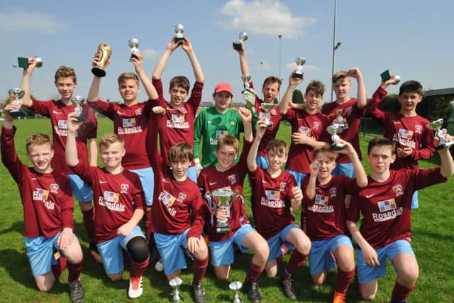 Under 13 League Cup winners Deeping Rangers Blue.