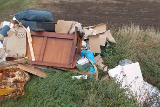 The fly-tipped rubbish