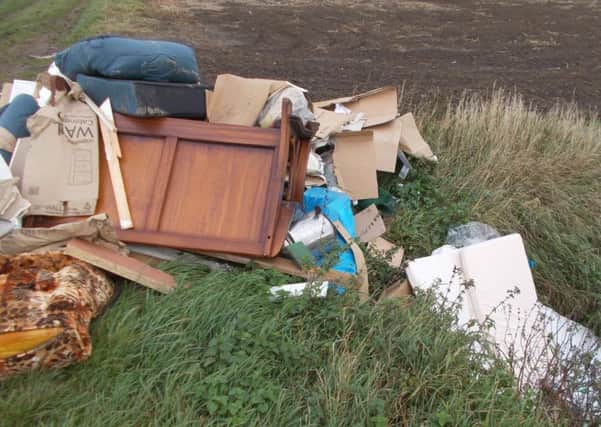 The fly-tipped rubbish