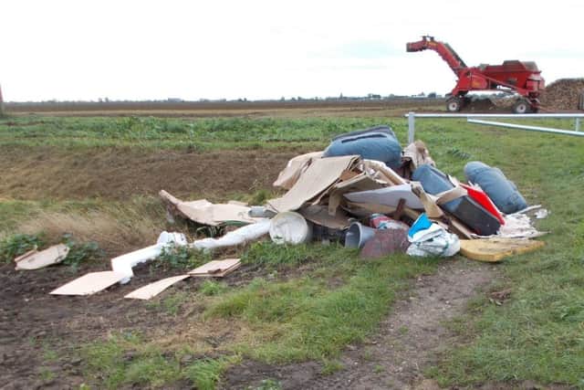 The fly-tipped rubbish