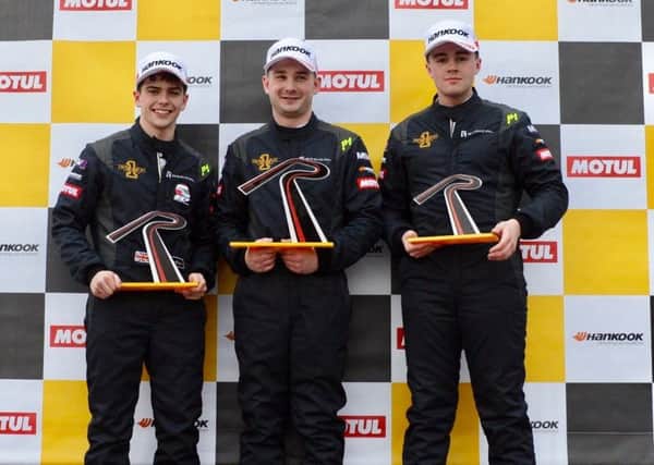 James Pinkerton (centre) was a winner at Oulton Park. Picture: Ollie Read