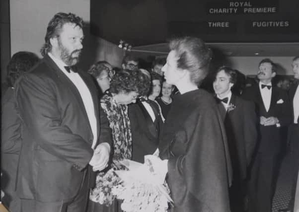 METP ET library copies  official opening of showcase cinema by Princess Anne she is talking to geoff capes 1988