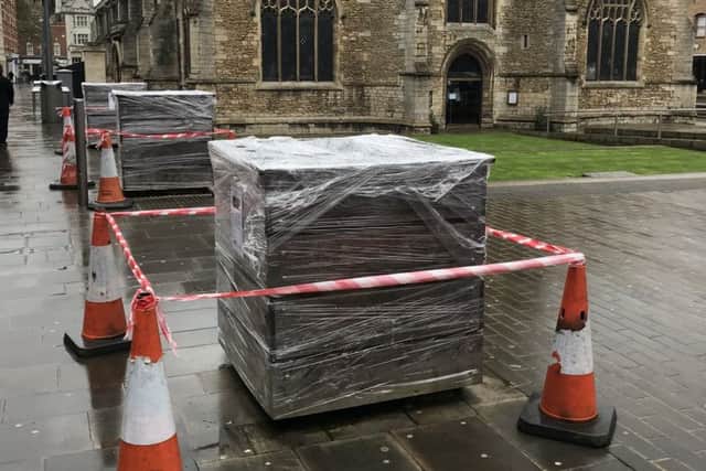 Trees have now been removed from the tubs. Photo: Canon Ian Black